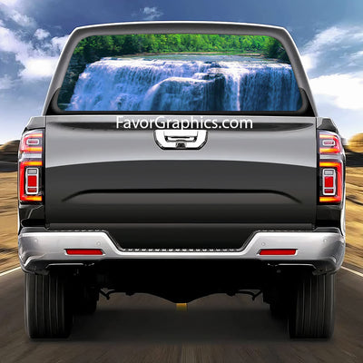 Waterfall Rear Window Perforated Graphic Vinyl Decal Car Truck UTV