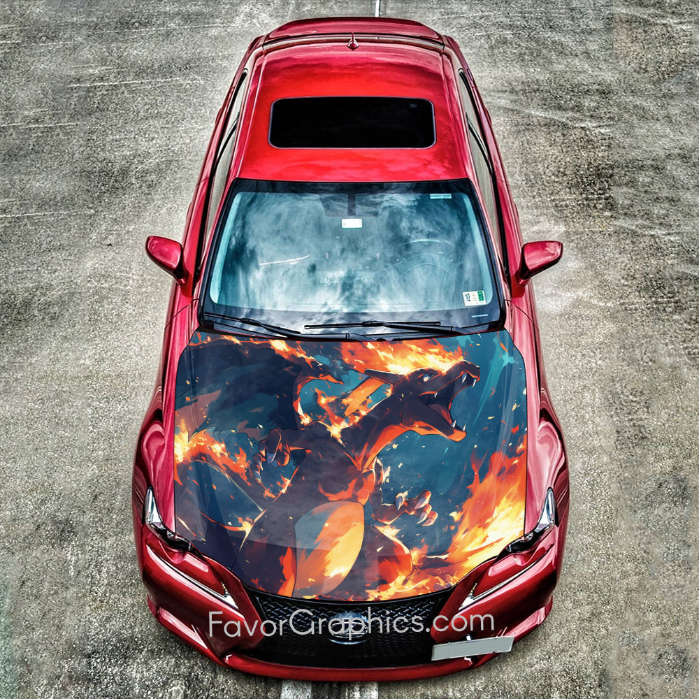 Charizard Itasha Car Vinyl Hood Wrap Decal Sticker