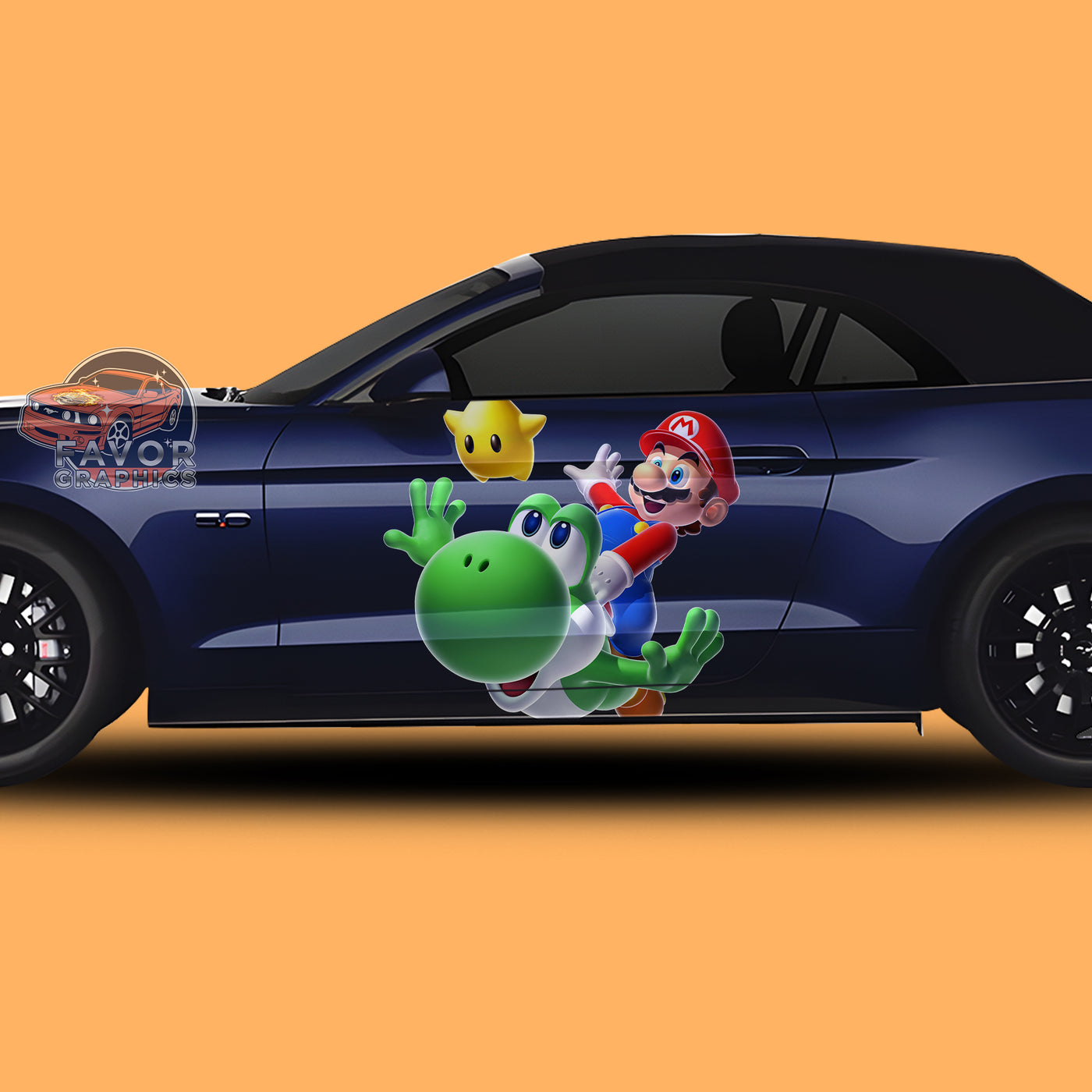 Mario Itasha Car Side Door Decal Vinyl Sticker