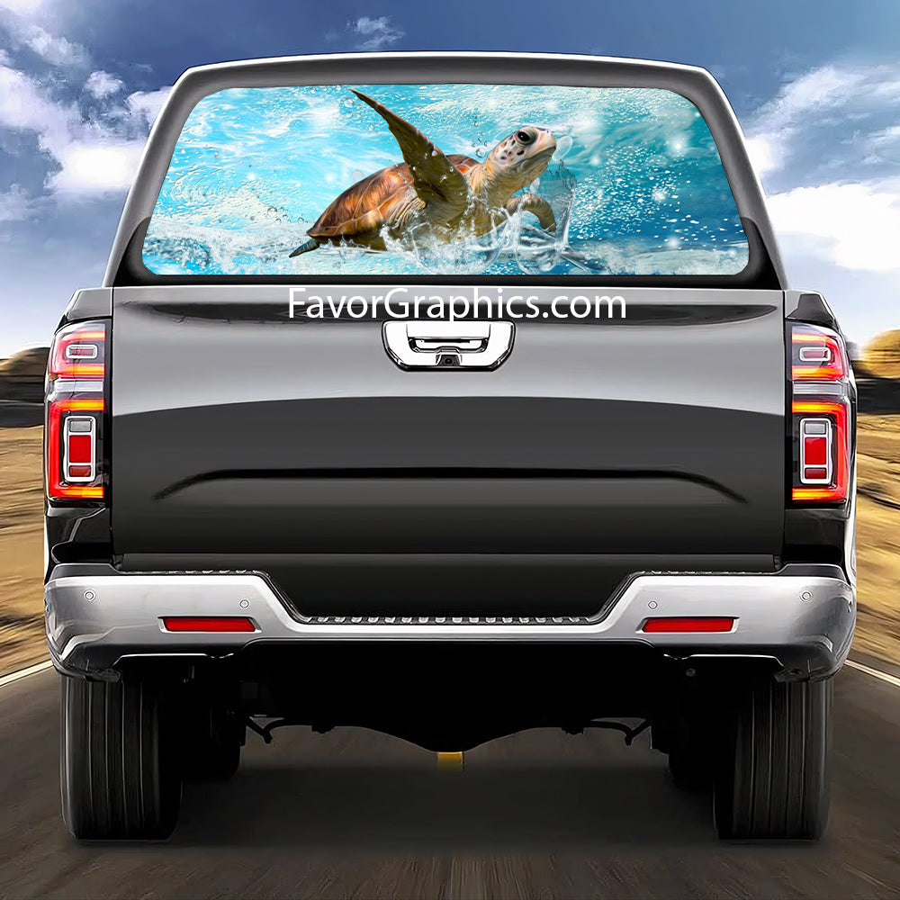 Sea Turtle Rear Window Perforated Graphic Vinyl Decal Car Truck UTV