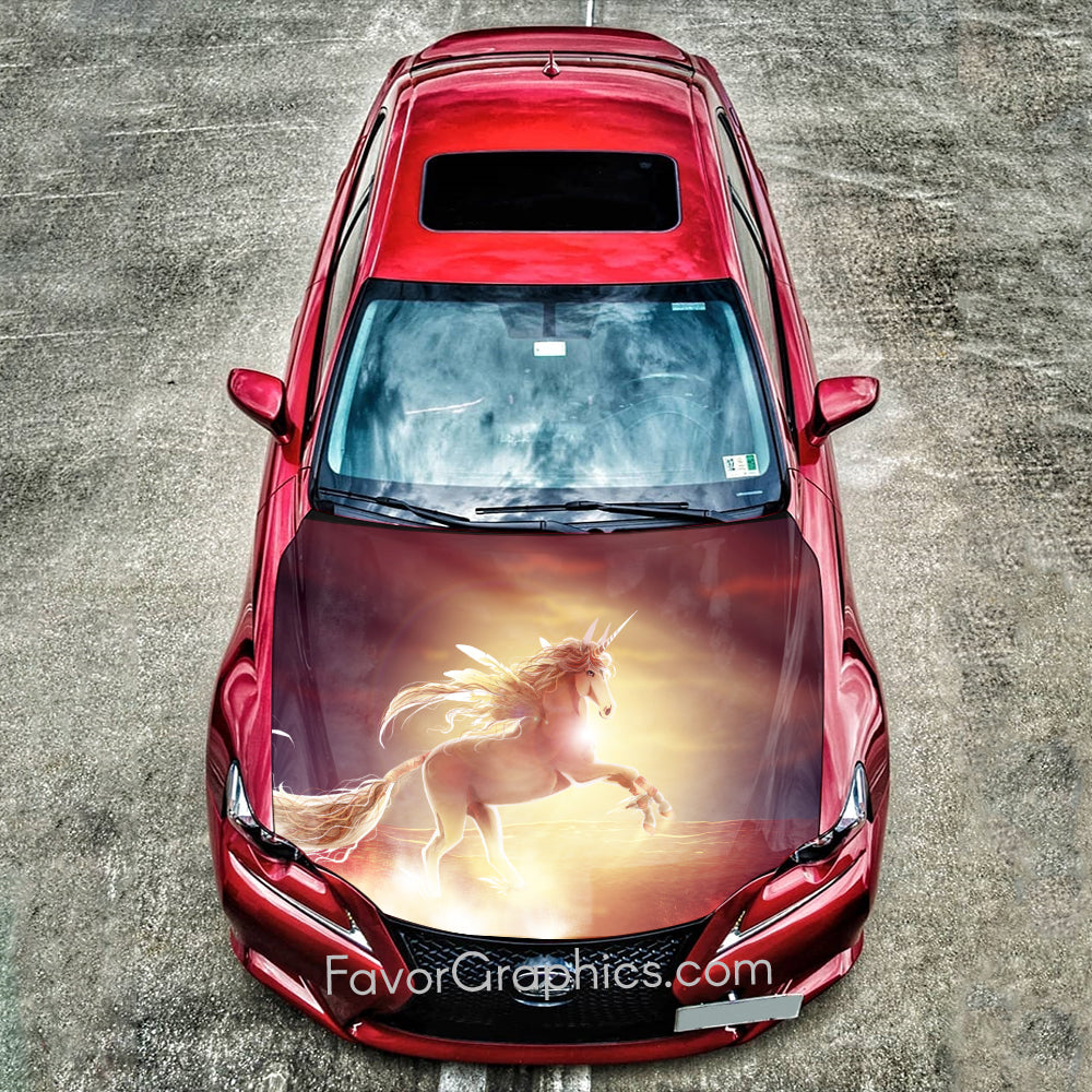 Unicorn Itasha Car Vinyl Hood Wrap Decal Sticker