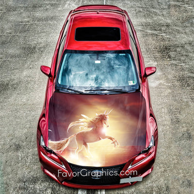 Unicorn Itasha Car Vinyl Hood Wrap Decal Sticker