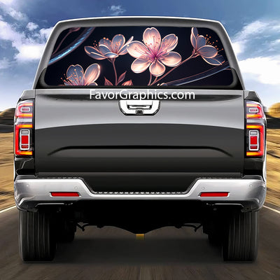 Cherry Blossom Rear Window Perforated Graphic Vinyl Decal Car Truck UTV