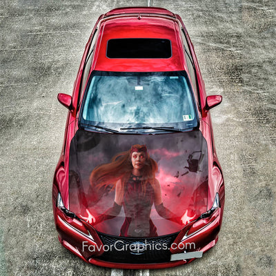 Scarlet Witch Wanda Maximoff Itasha Car Vinyl Hood Wrap Decal Sticker