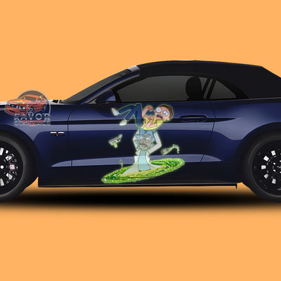 Rick and Morty Itasha Car Side Door Decal Vinyl Sticker