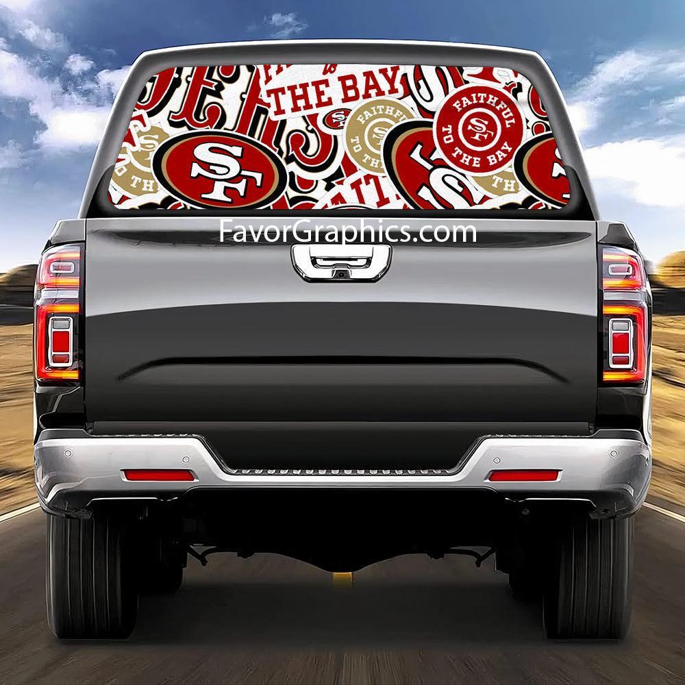 Niners Vinyl San Francisco 49ers Rear Window Perforated Graphic Vinyl Decal Car Tru ...