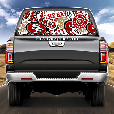 San Francisco 49ers Rear Window Perforated Graphic Vinyl Decal Car Truck UTV