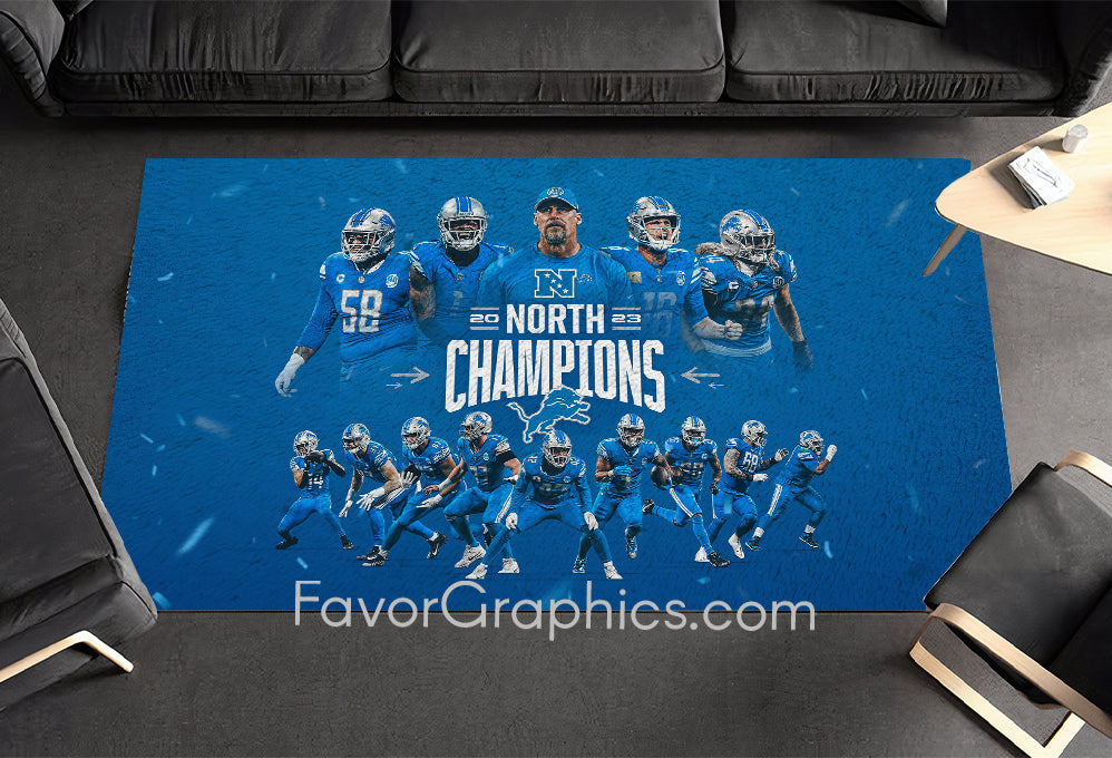 Detroit Lions Home Bedroom Decor Rug Carpet Mat