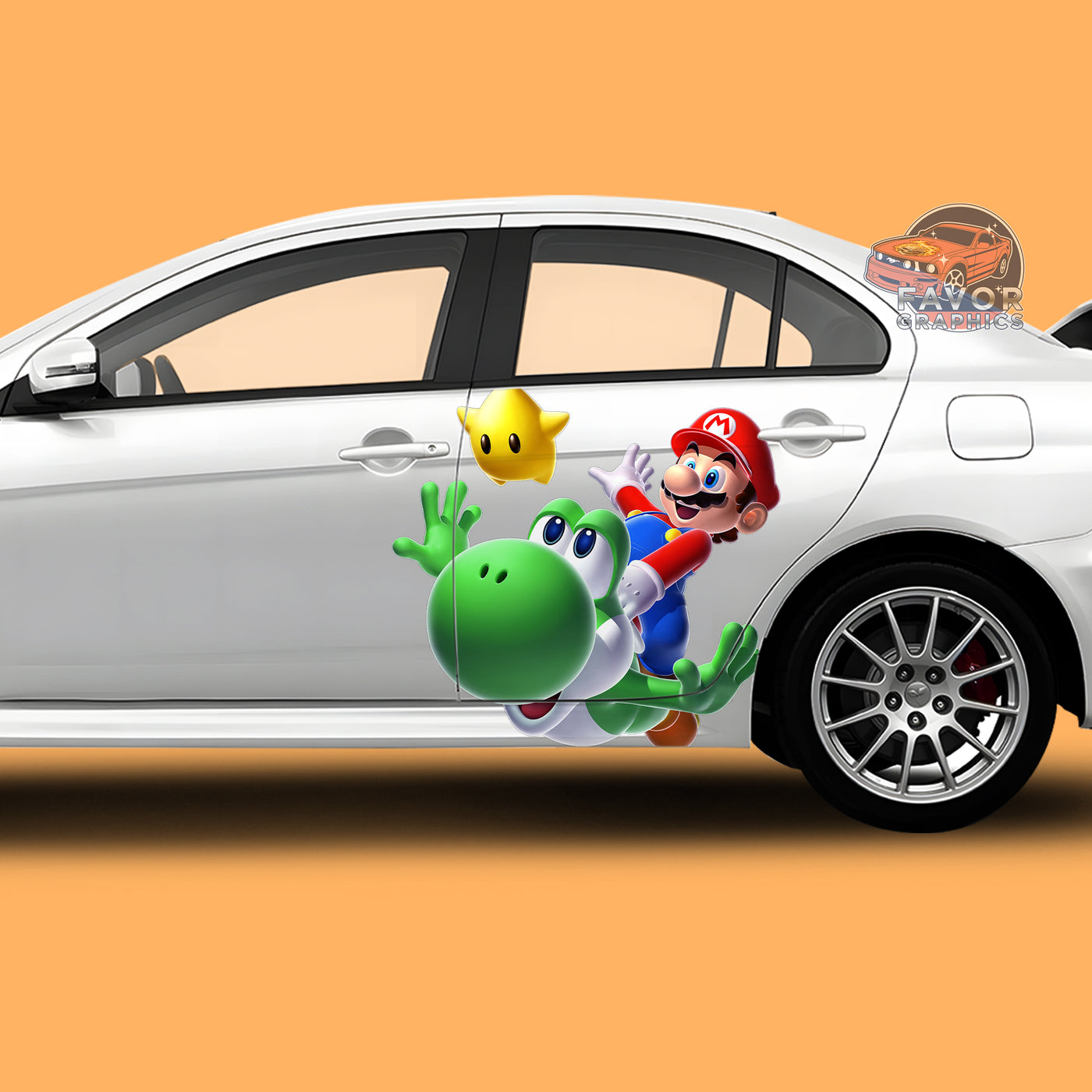 Mario Itasha Car Side Door Decal Vinyl Sticker