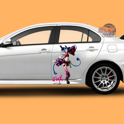 Jinx League of legends Itasha Car Side Door Decal Vinyl Sticker