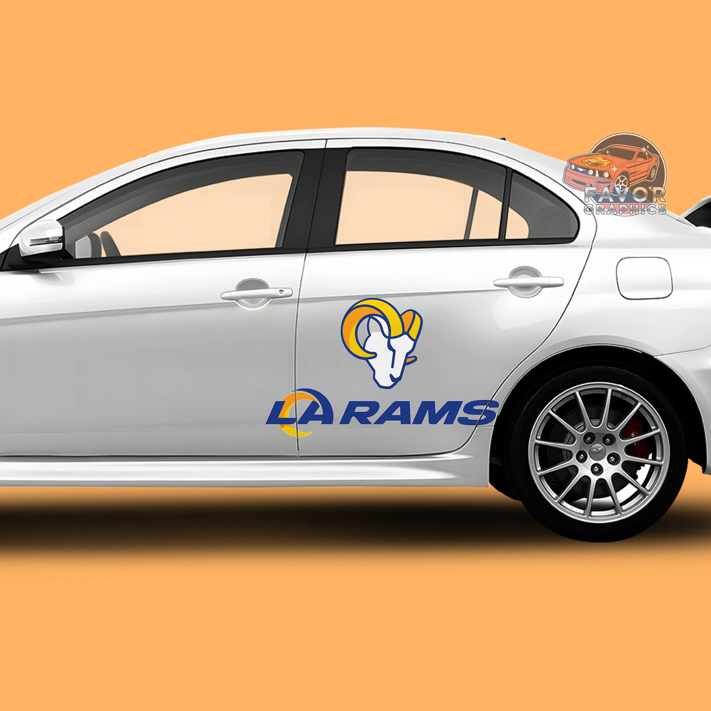 Los Angeles Rams Itasha Car Side Door Decal Vinyl Sticker