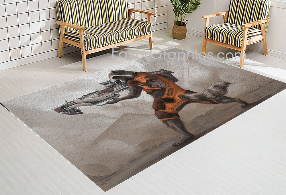 Rocket Raccoon Home Bedroom Decor Rug Carpet Mat