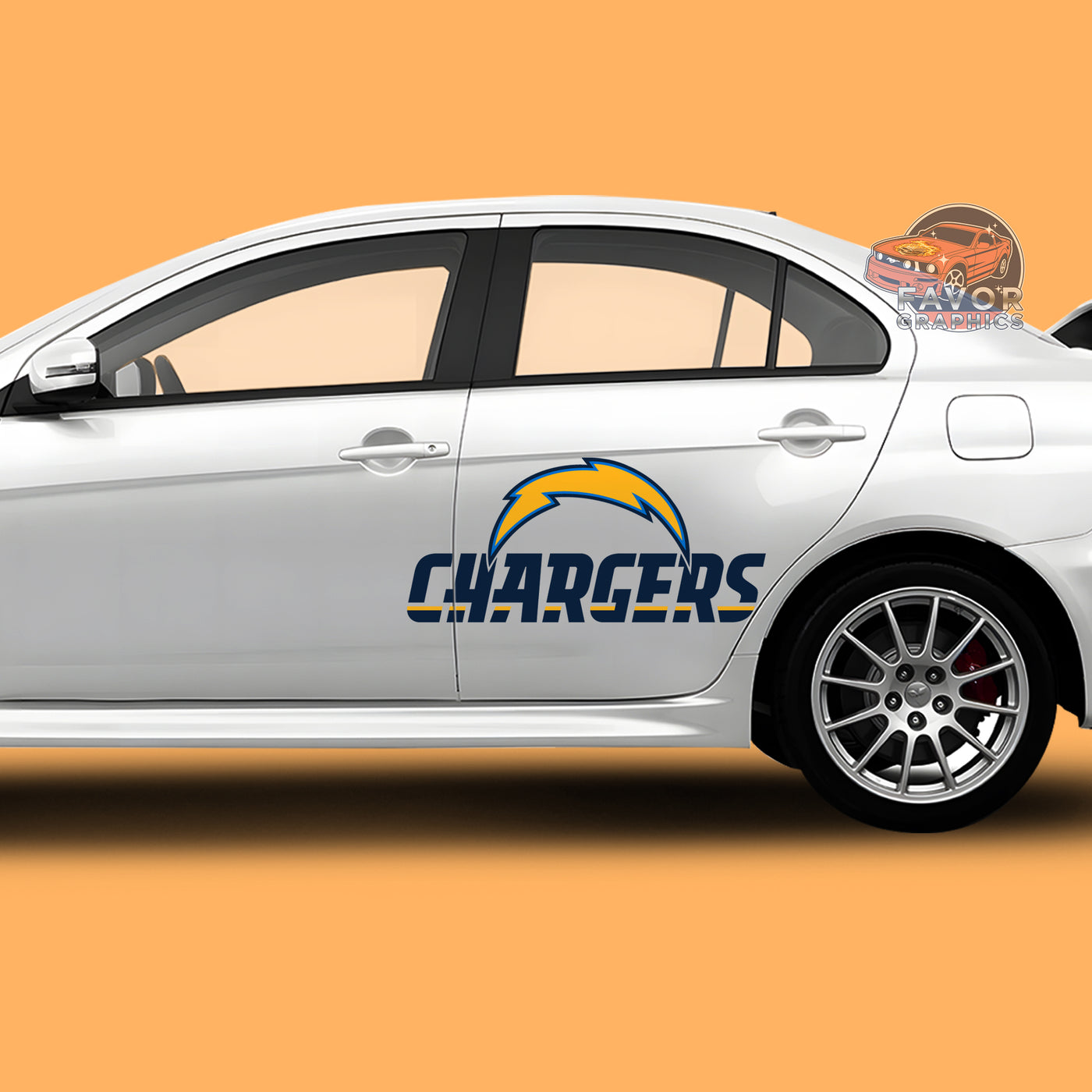 Los Angeles Chargers Itasha Car Side Door Decal Vinyl Sticker