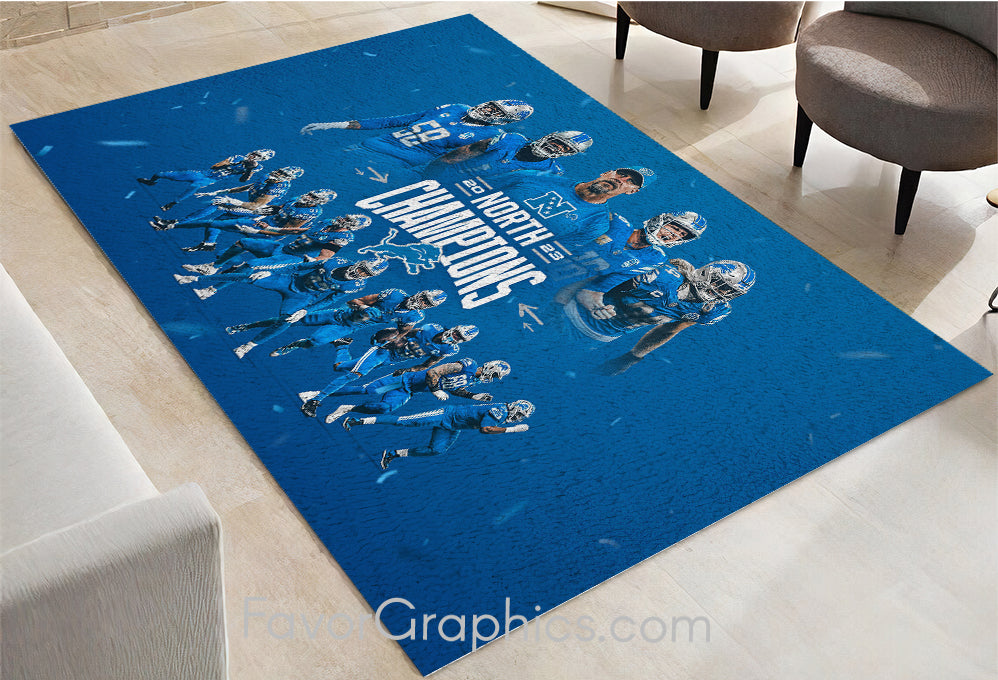 Detroit Lions Home Bedroom Decor Rug Carpet Mat