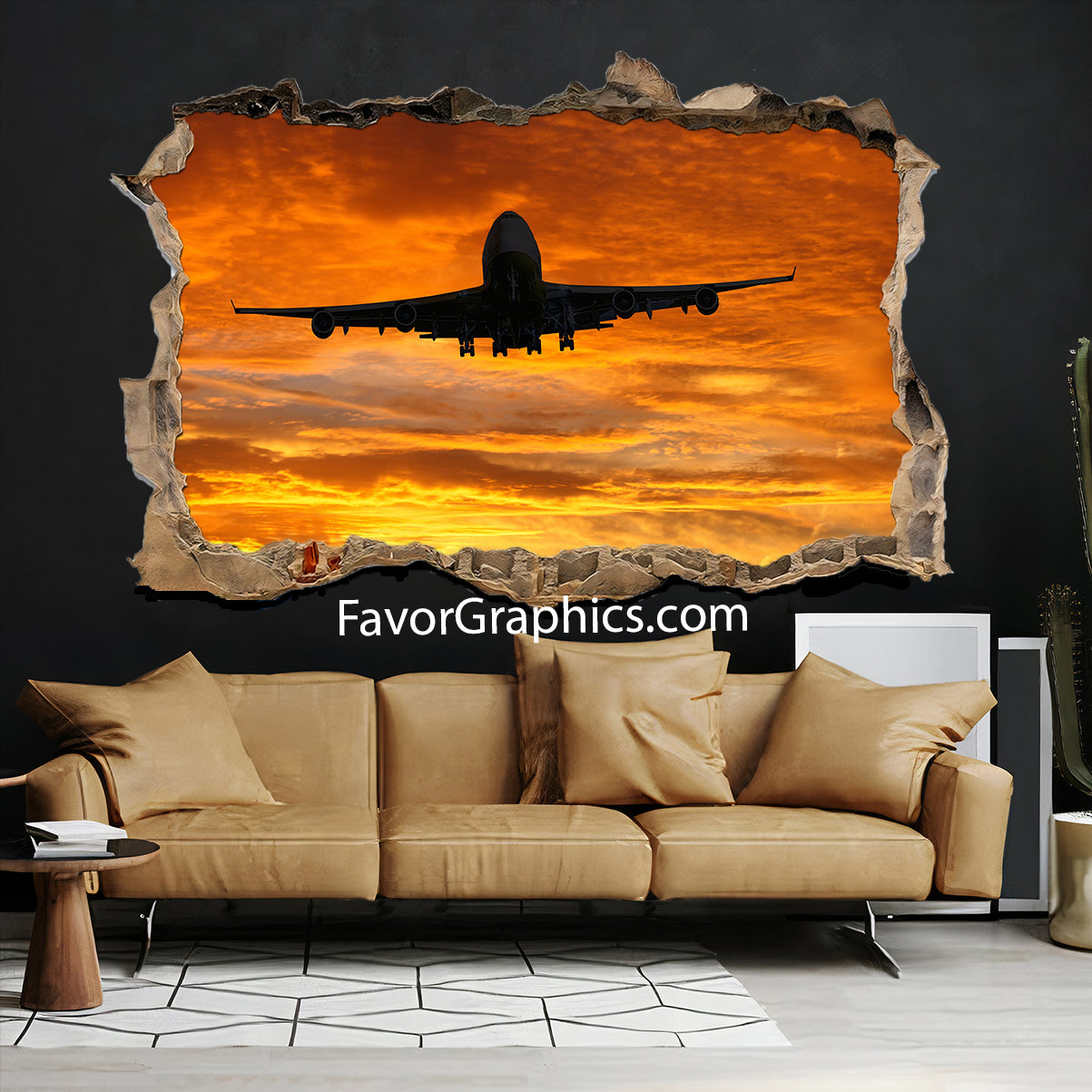 Boeing 747 Airplane Vinyl Wall Art Decal Sticker Poster Print Mural