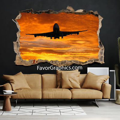 Boeing 747 Airplane Vinyl Wall Art Decal Sticker Poster Print Mural