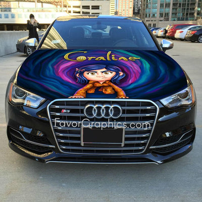 Coraline Itasha Car Vinyl Hood Wrap Decal Sticker