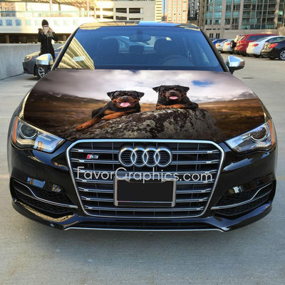 Rottweiler Itasha Car Vinyl Hood Wrap Decal Sticker