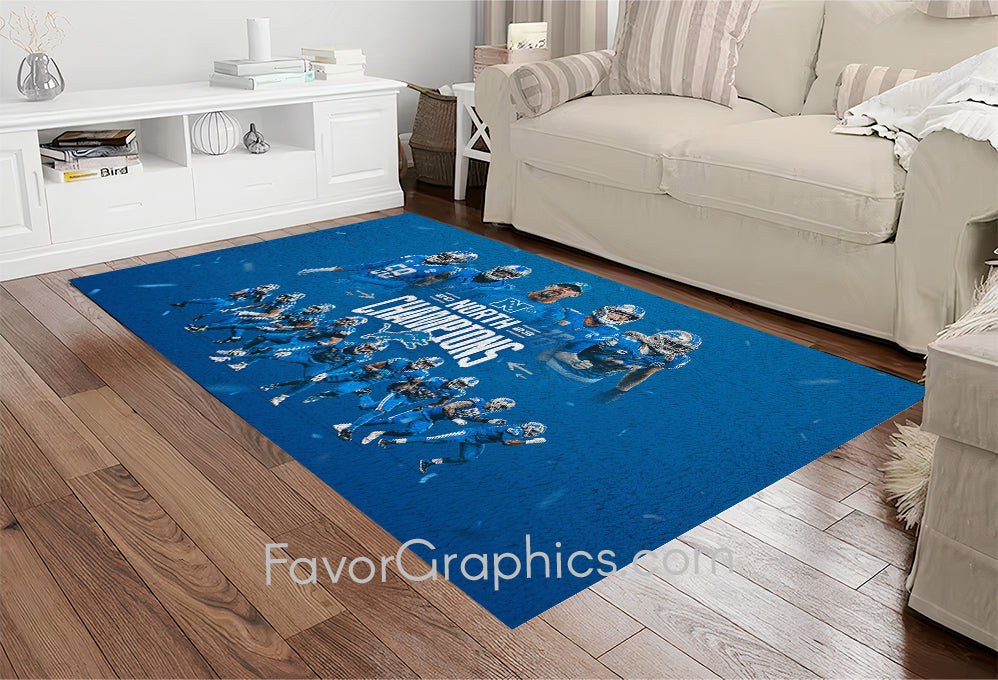 Detroit Lions Home Bedroom Decor Rug Carpet Mat