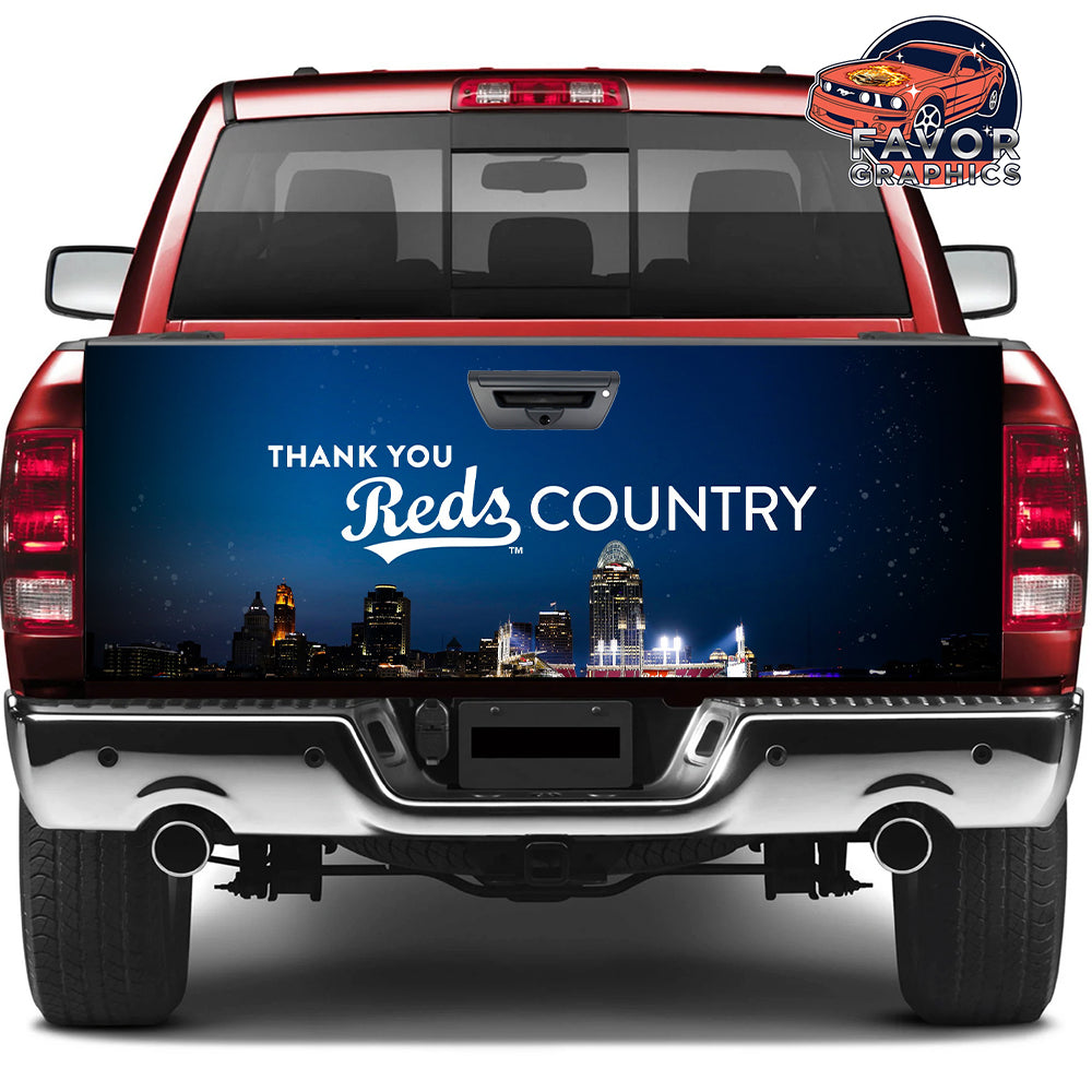 Cincinnati Reds Tailgate Wraps For Trucks SUV Vinyl Wrap