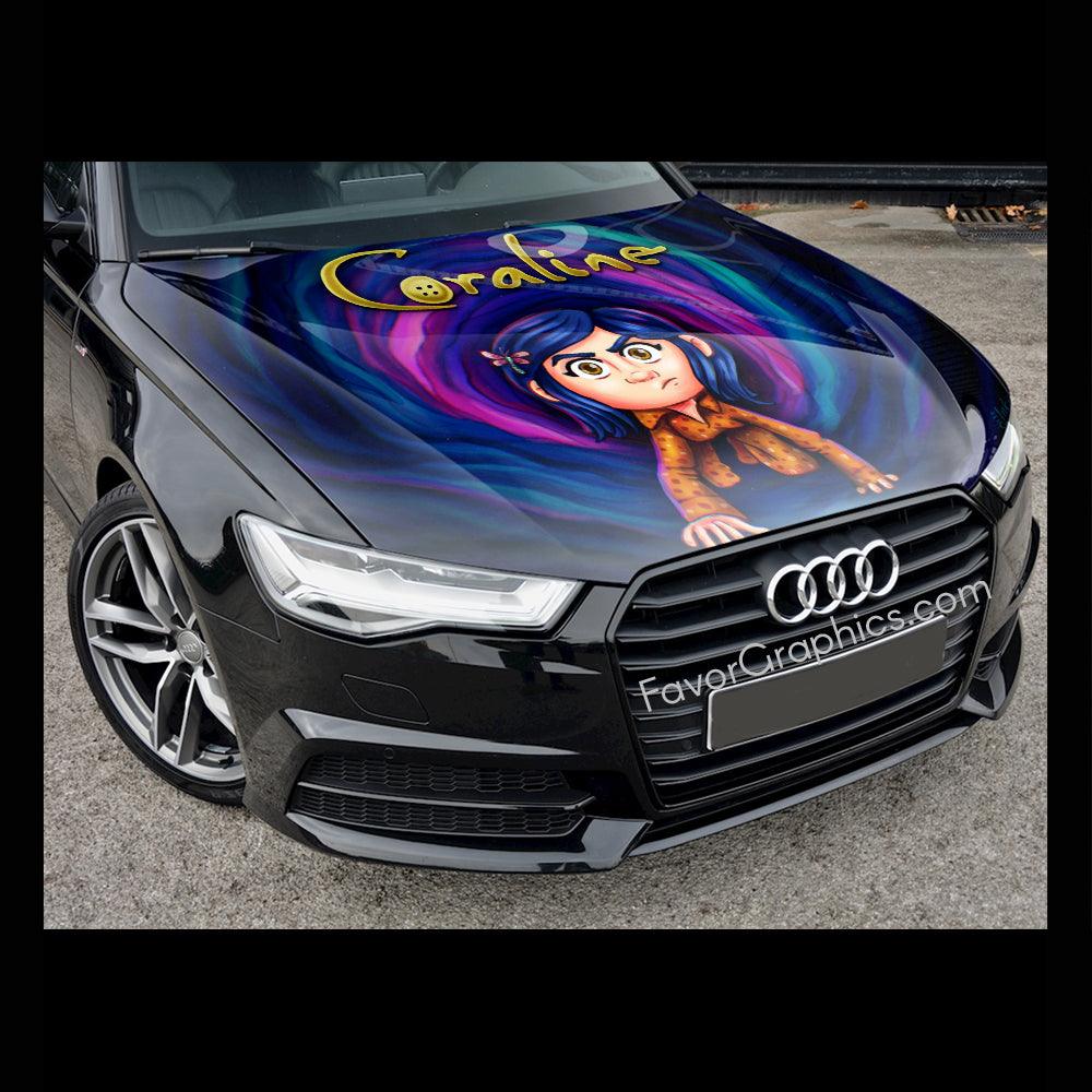 Coraline Itasha Car Vinyl Hood Wrap Decal Sticker