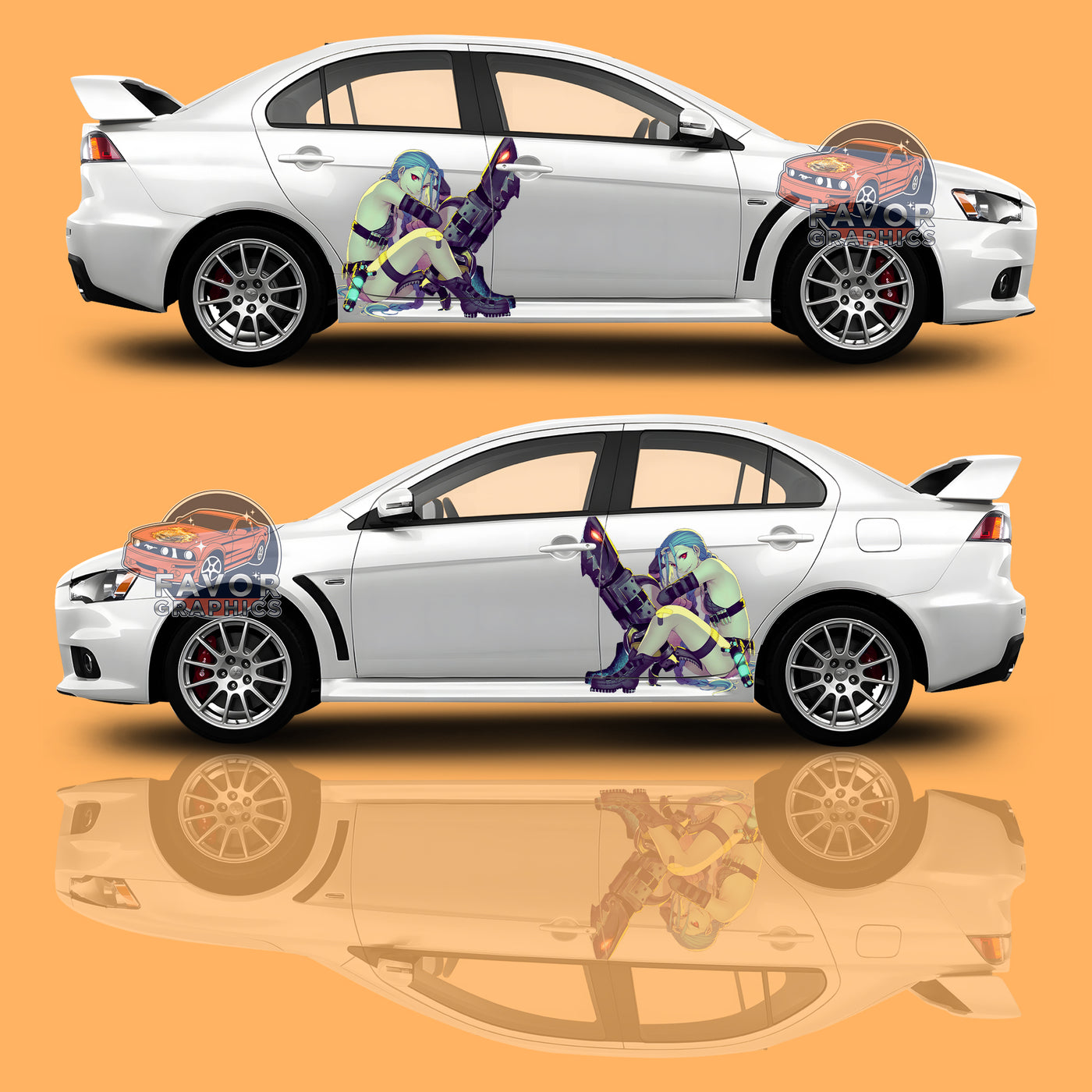 Jinx League of legends Itasha Car Side Door Decal Vinyl Sticker