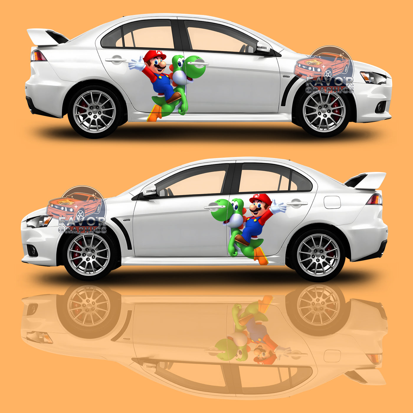 Mario Itasha Car Side Door Decal Vinyl Sticker