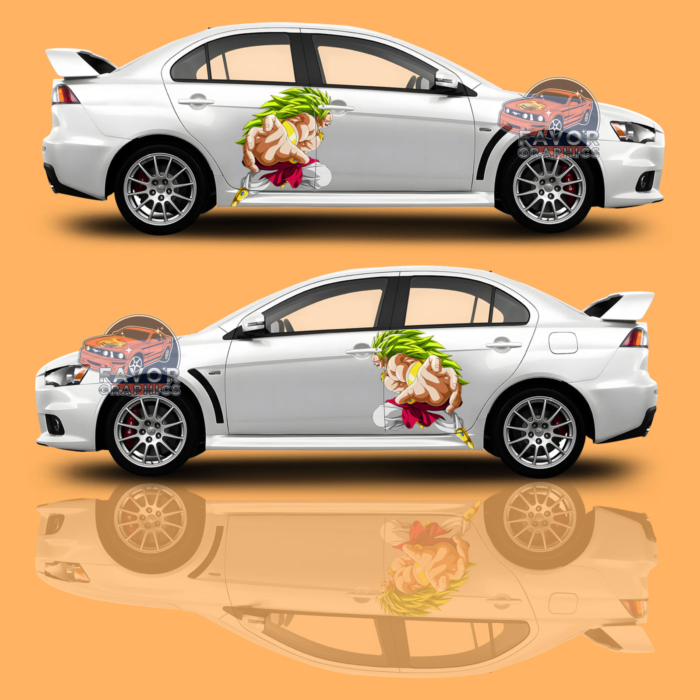 Broly Itasha Car Side Door Decal Vinyl Sticker