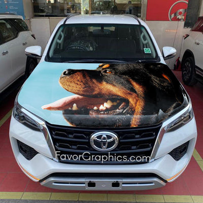 Rottweiler Itasha Car Vinyl Hood Wrap Decal Sticker