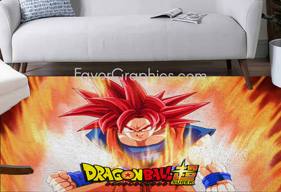 Goku Super Saiyan God Home Bedroom Decor Rug Carpet Mat