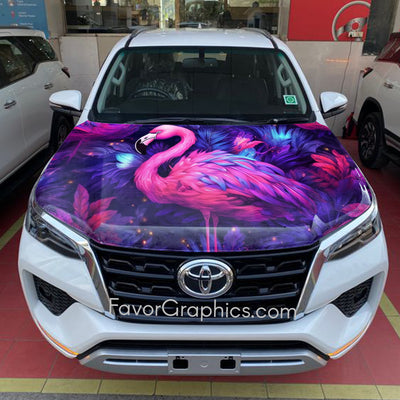 Pink Flamingos Itasha Car Vinyl Hood Wrap Decal Sticker