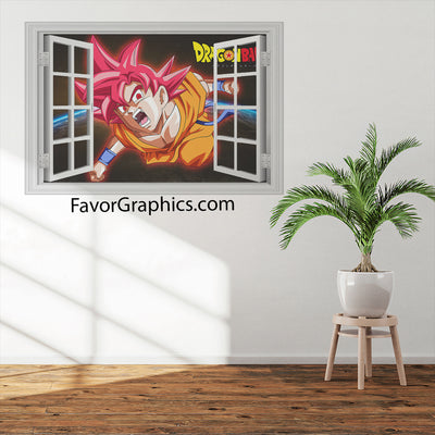 Goku Super Saiyan God Vinyl Wall Art Decal Sticker Poster Print Mural