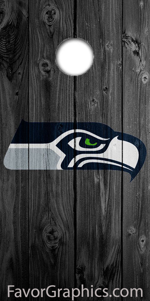 Seattle Seahawks Cornhole Wood Board Skin Vinyl Wrap Decal Sticker