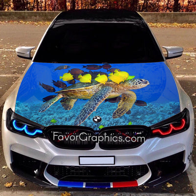 Sea Turtle  Itasha Car Vinyl Hood Wrap Decal Sticker