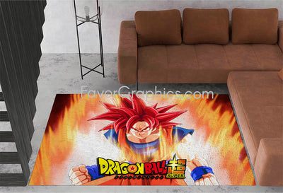 Goku Super Saiyan God Home Bedroom Decor Rug Carpet Mat