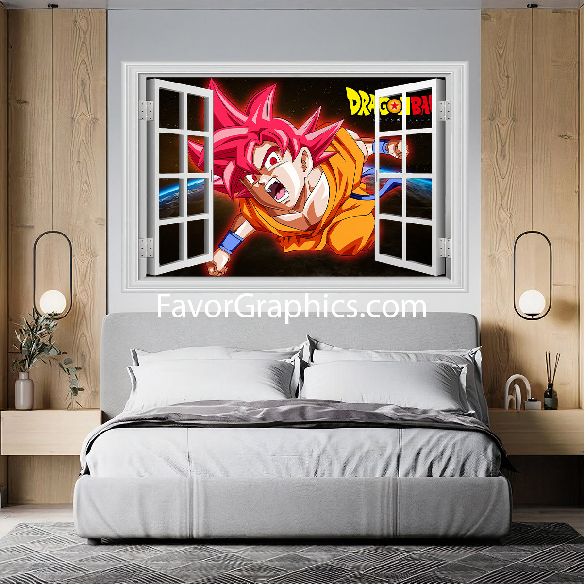 Goku Super Saiyan God Vinyl Wall Art Decal Sticker Poster Print Mural