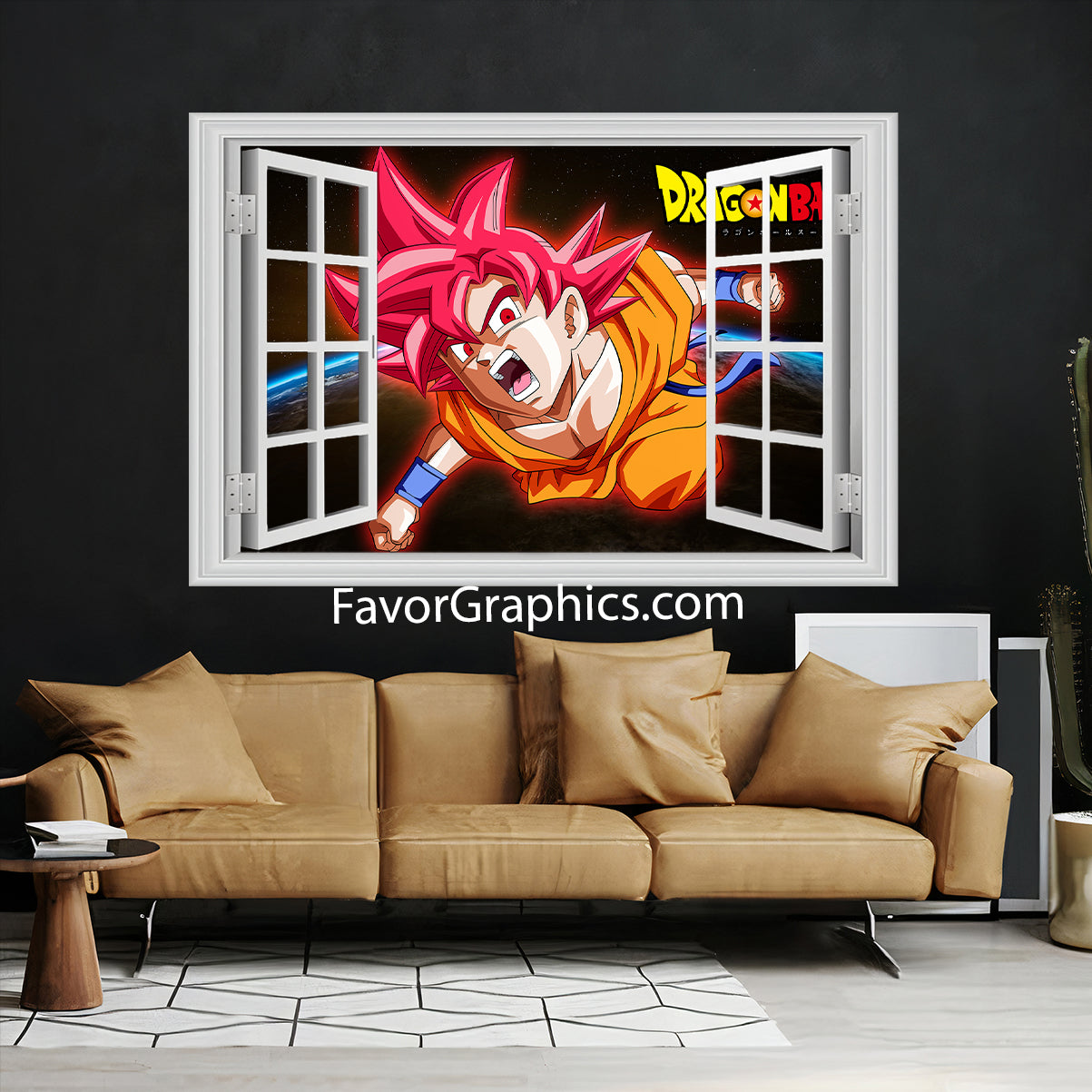 Goku Super Saiyan God Vinyl Wall Art Decal Sticker Poster Print Mural