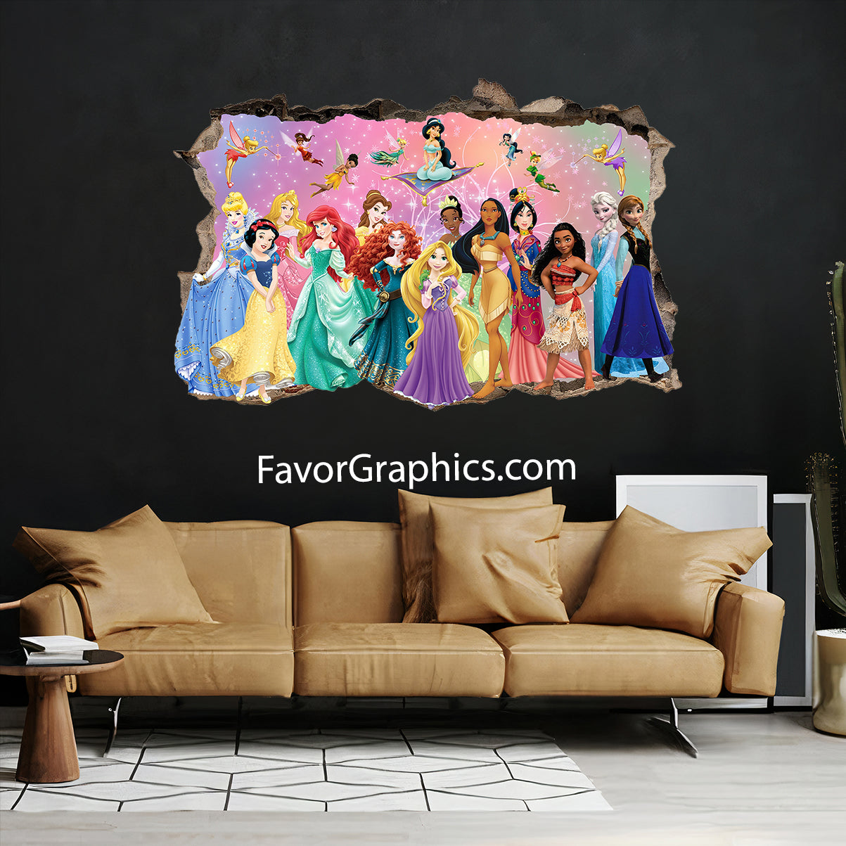 Disney Princess Characters and Fairies Vinyl Wall Art Decal Sticker Po ...