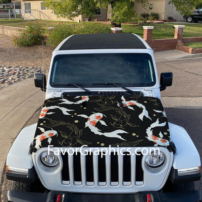 Koi Fish Itasha Car Vinyl Hood Wrap Decal Sticker