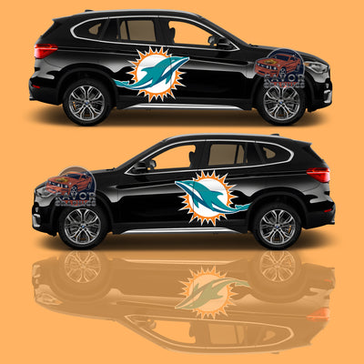 Miami Dolphins Itasha Car Side Door Decal Vinyl Sticker