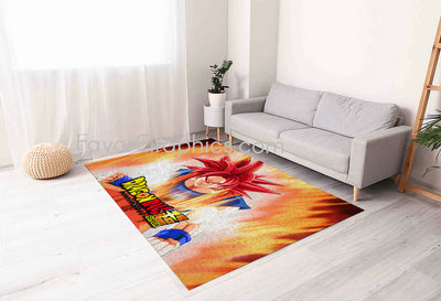 Goku Super Saiyan God Home Bedroom Decor Rug Carpet Mat