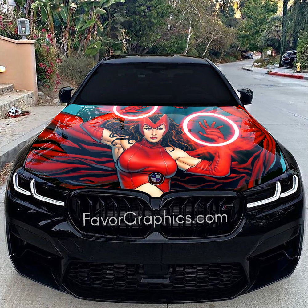 Scarlet Witch Wanda Maximoff Itasha Car Vinyl Hood Wrap Decal Sticker