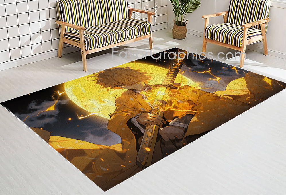 Zenitsu Agatsuma Home Bedroom Decor Rug Carpet Mat