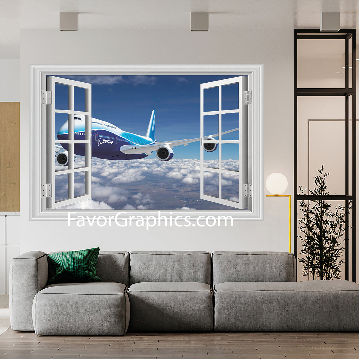 Boeing 747 Airplane Vinyl Wall Art Decal Sticker Poster Print Mural