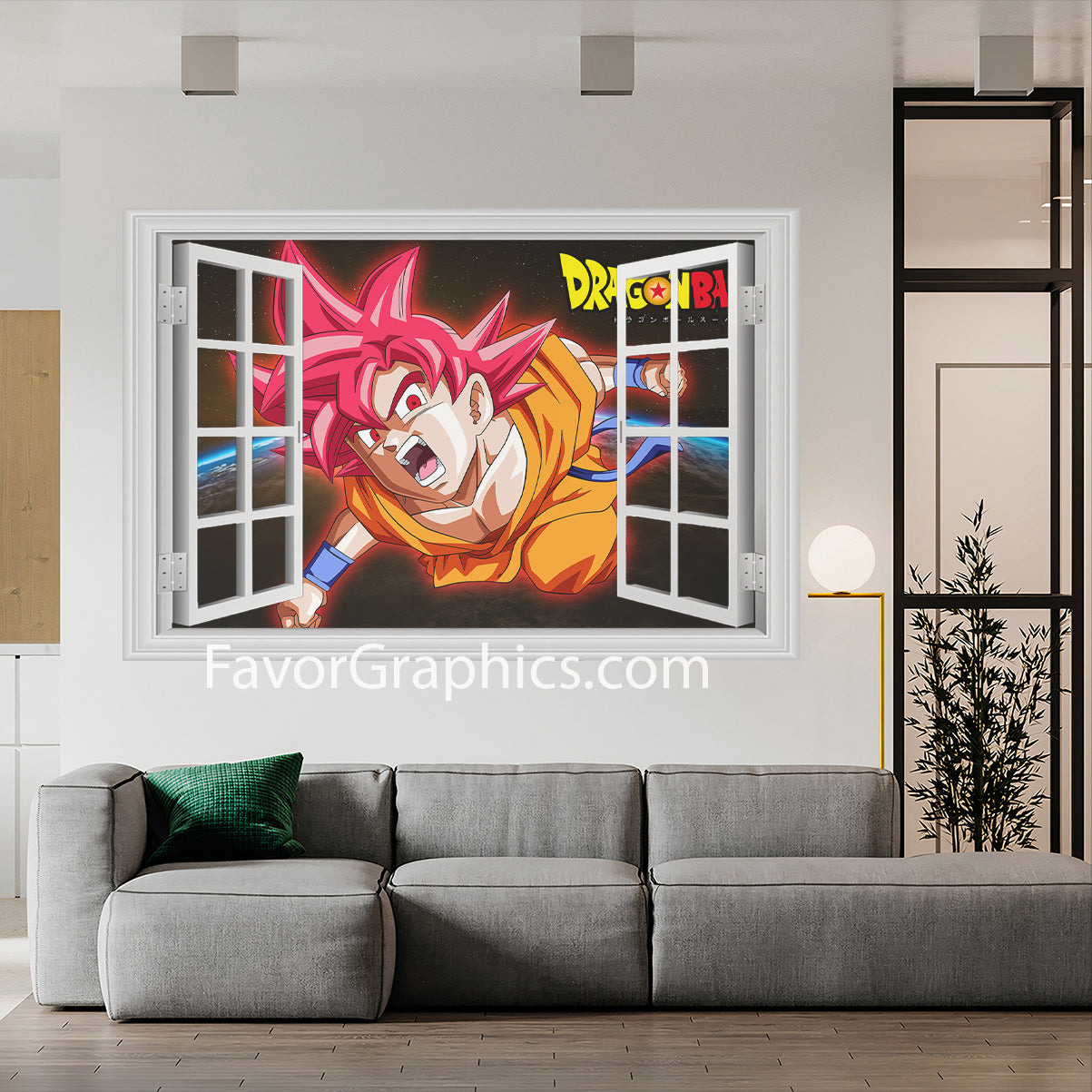 Goku Super Saiyan God Vinyl Wall Art Decal Sticker Poster Print Mural