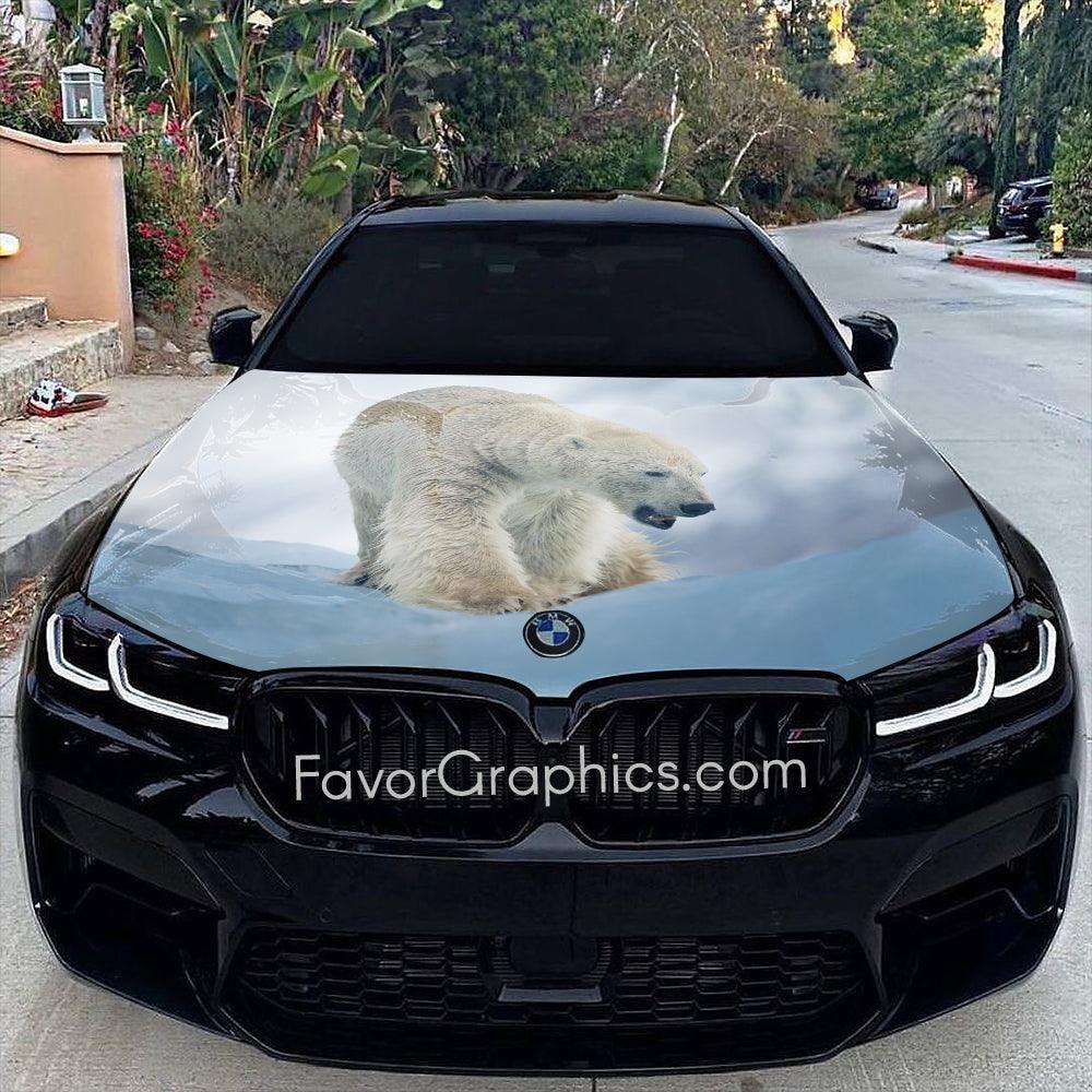 Polar Bear Itasha Car Vinyl Hood Wrap Decal Sticker