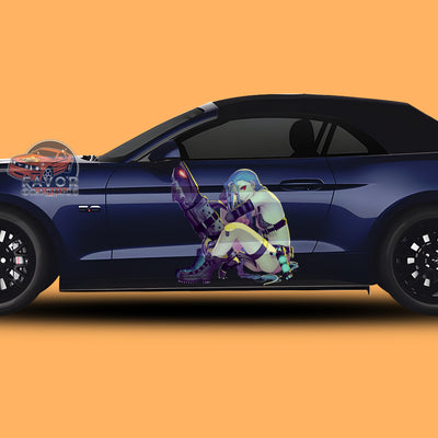 Jinx League of legends Itasha Car Side Door Decal Vinyl Sticker