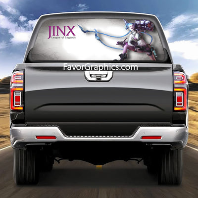 Jinx League Of Legends Rear Window Perforated Graphic Vinyl Decal Car