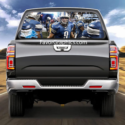 Detroit Lions Rear Window Perforated Graphic Vinyl Decal Cars Trucks