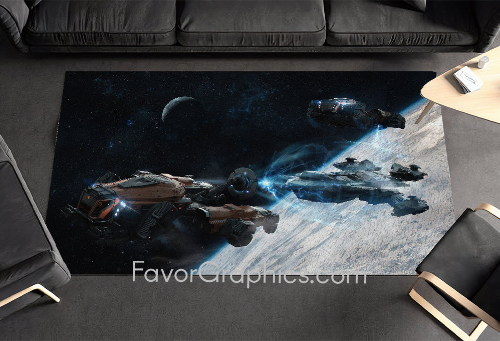 Spaceship Spacecraft Home Bedroom Decor Rug Carpet Mat